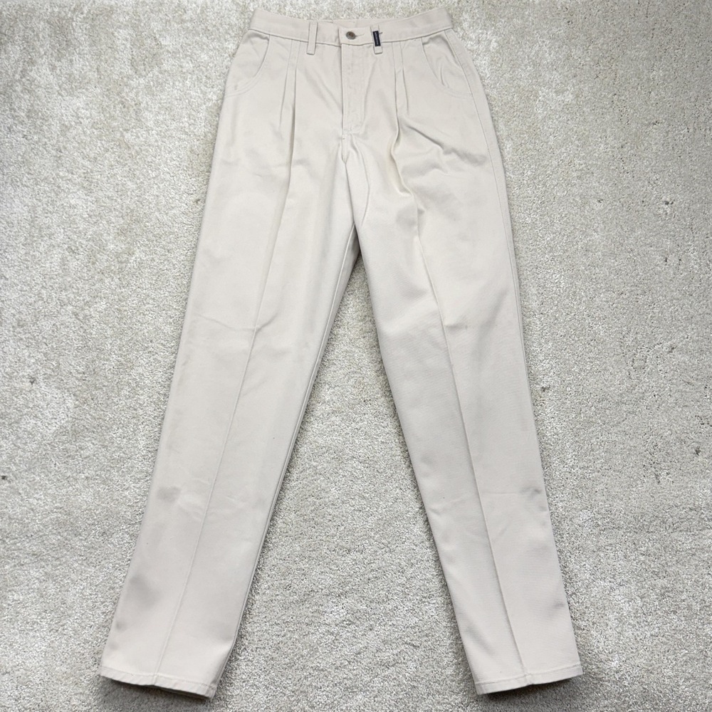 VTG Rockies Jeans Women 11/12 White Pleated Front Straight Khakis Casual USA 90s